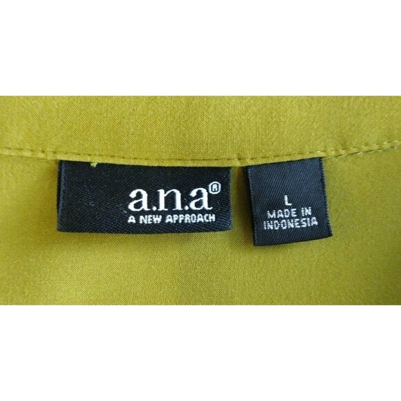 A New Approach Top Large Long Tab Sleeves Pockets Mustard Green - Picture 3 of 13